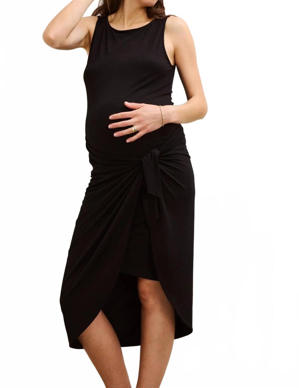 NEW HATCH rachel wrap dress - maternity in black